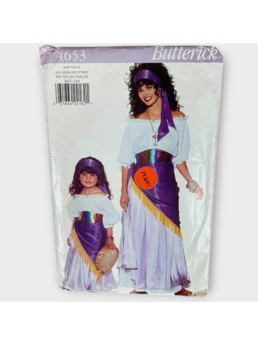 Butterick 4653 Sewing Pattern Misses Childrens Gypsy Costume Uncut